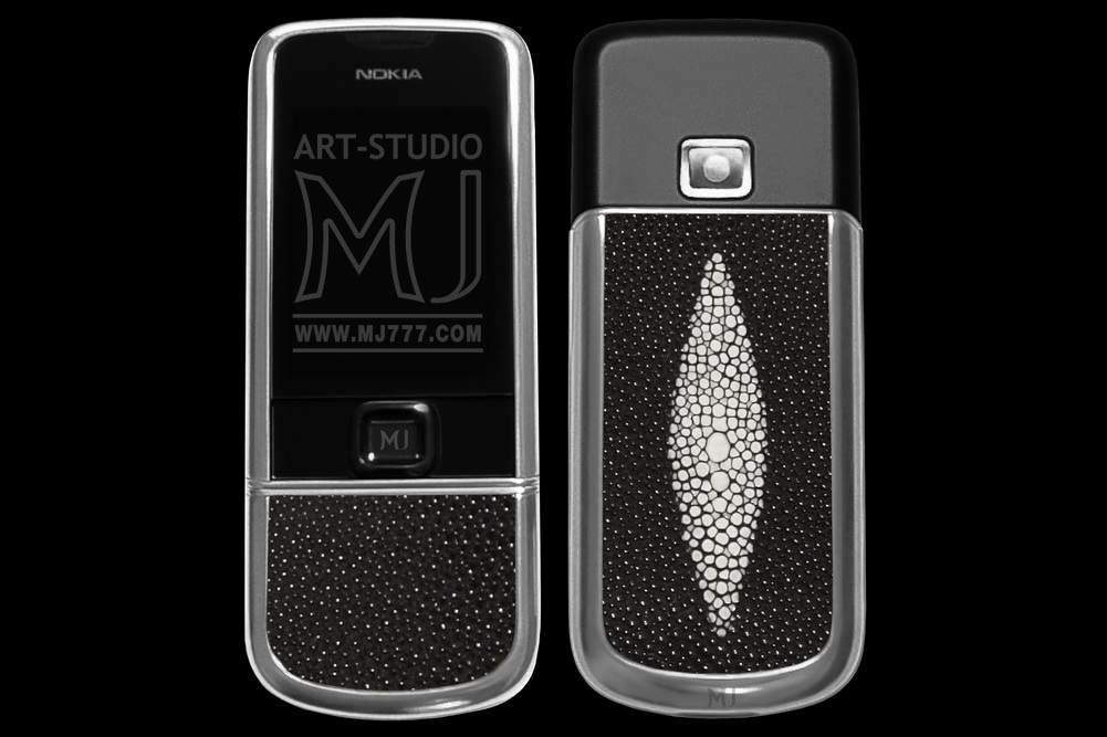 Nokia 8800 Arte Platinum Sapphire Leather MJ Edition - Stingray Skin & Solid Platinum