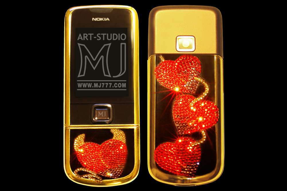 Nokia 8800 Arte Gold Diamond MJ Limited Edition - Inlaid Diamonds & Ruby