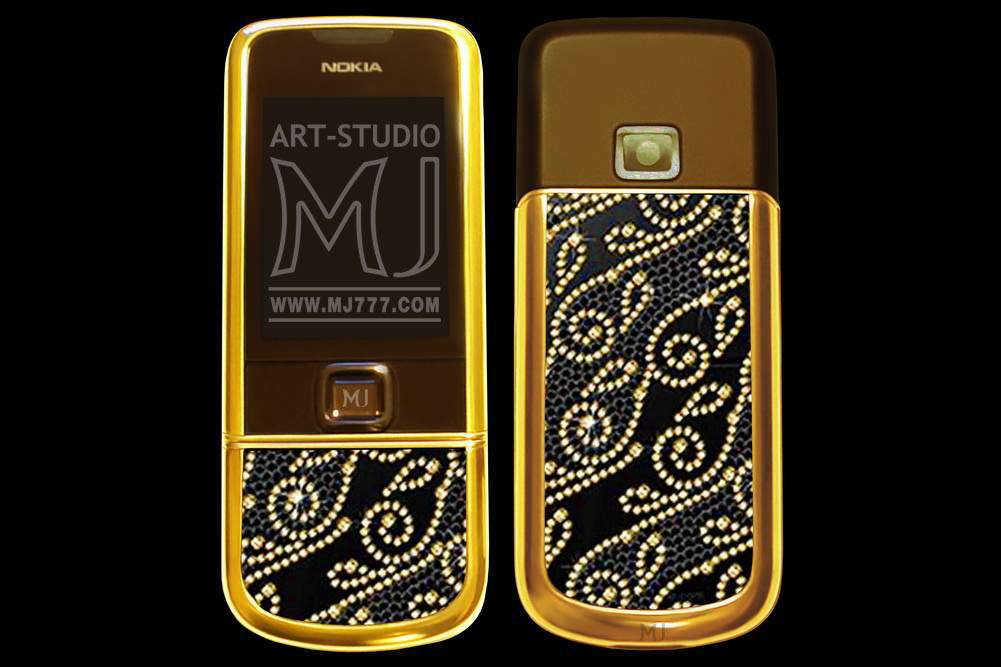 Nokia 8800 Arte Gold AMG Diamond MJ Limited Edition - Inlaid Black & White Brilliants